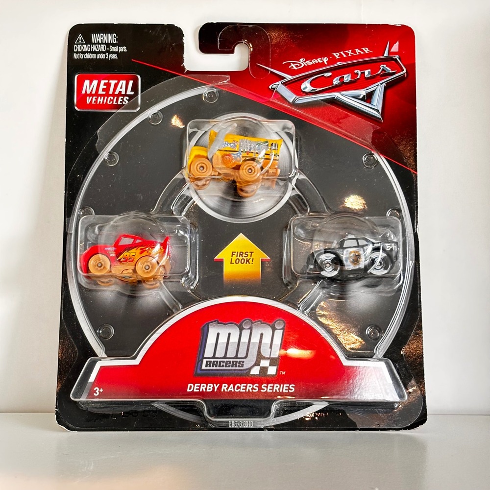 Cars Disney Pixar GBC70 Mini Derby Racers Series 3-Pack Miss Fritter APB McQueen